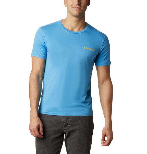 Columbia PFG T-Shirt Blue For Men's NZ29784 New Zealand